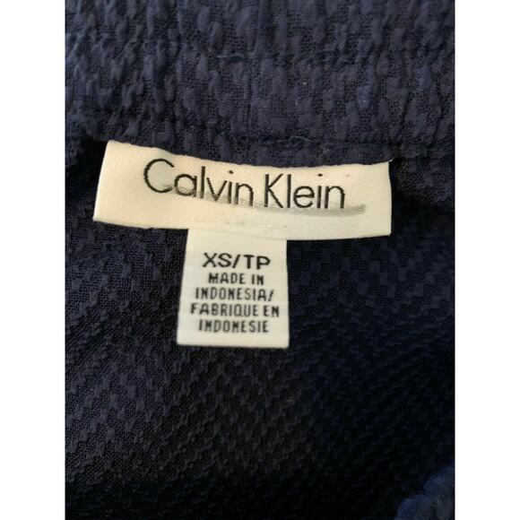 Calvin Klein Blue  Elastic Waist Tie Pull On Mini Skirt XS - Picture 3 of 11